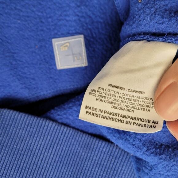 Nike Sweatshirt Jacket  Blue Mens XXL  Embroidered Mini Swoosh Sporty Full Zip - Picture 9 of 10